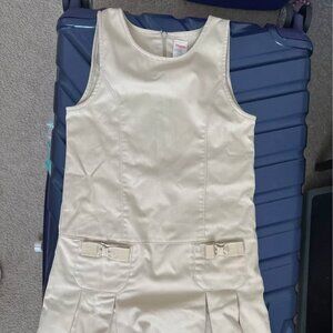 Like new Gymboree girl skirt tan dress sleeveless dress school uniform size 9  C